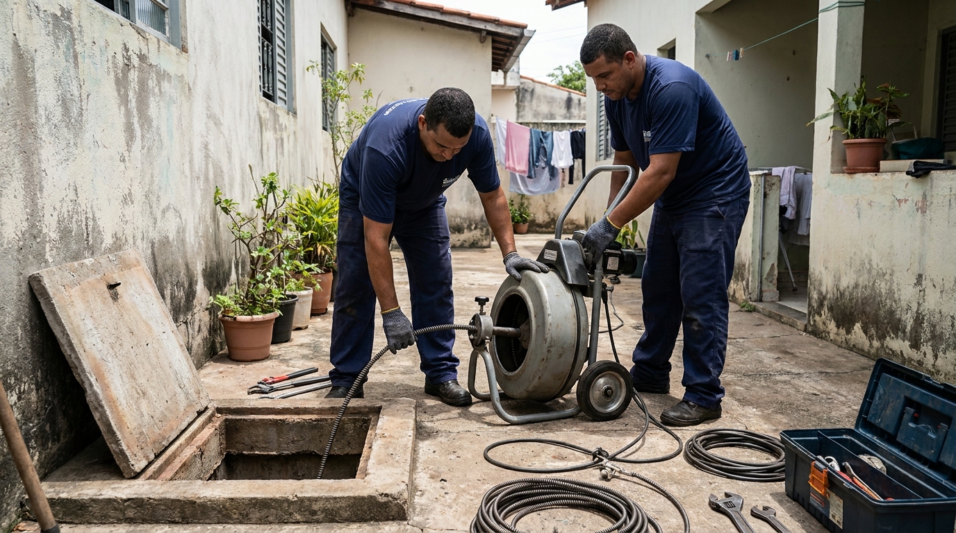Desentupimento de Coluna Sanitária no Bequimão, São Luís‑MA